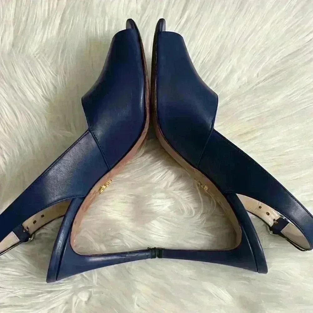 PRADA D.ORSAY PUMPS SANDAL COLOR BLUETTE - Picture 4 of 12